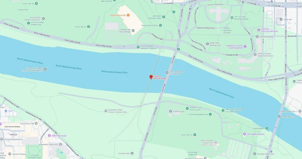 Map of Holland Park and surrounding river area, showing pathways, green spaces, and key landmarks in the park.